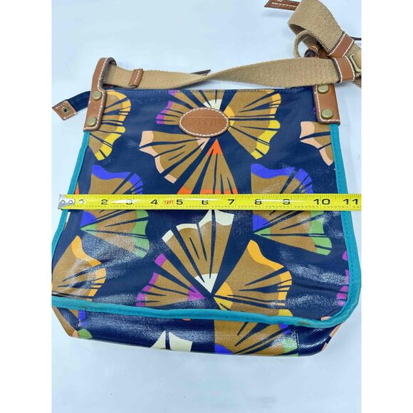 Fossil Purse Crossbody Canvas Bag Coated Key Per School Pencil Teacher Abstract - Picture 6 of 12